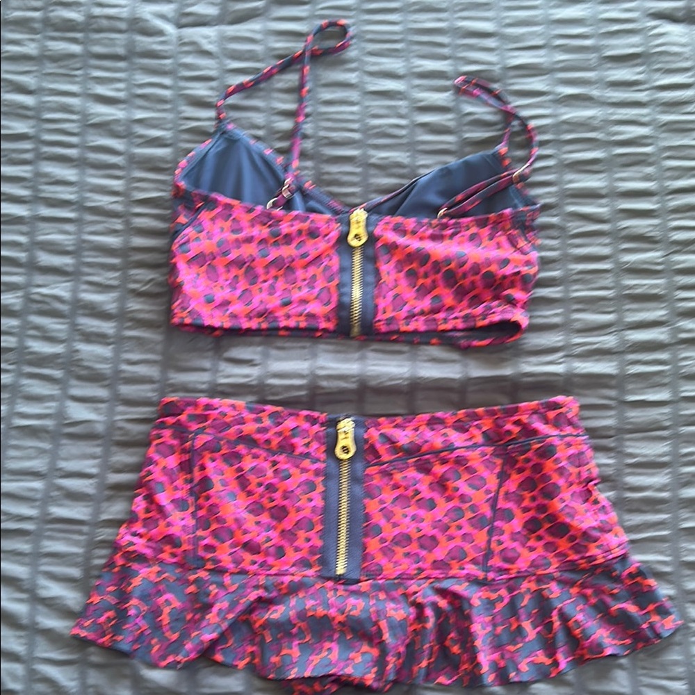 Marc Jacobs Pink and Gray Bikini with Ruffled Skirt - Picture 2 of 6